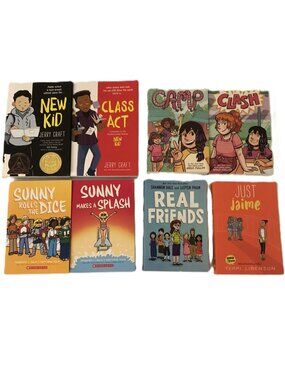 Graphic Novel Teen Tween Age 8-12 Lot 8 New Kid Camp Sunny Real Friends Jaime